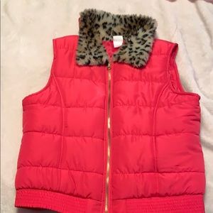 Pink and leopard vest